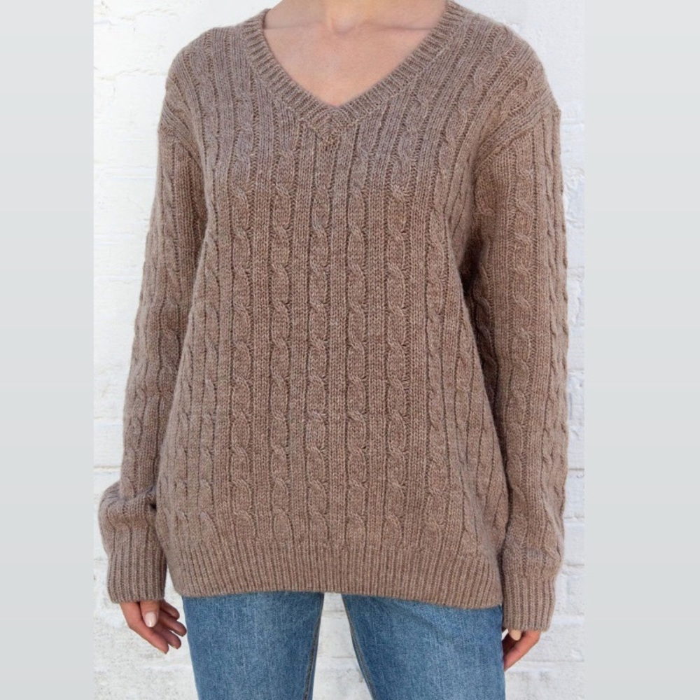 nikki heavy cable knit wool sweater